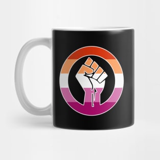 Black Lives Matter Fist Circled LGBTQ Flag Lesbian Pride Mug